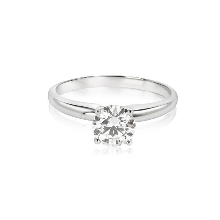 0.67 ctw 14K White/White Gold Solitaire Solitaire Ring (LAB-GROWN)
