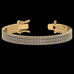 4.92 Ctw VS/SI1 Diamond 14K Yellow Gold 3 Row Bracelet (ALL DIAMOND ARE LAB