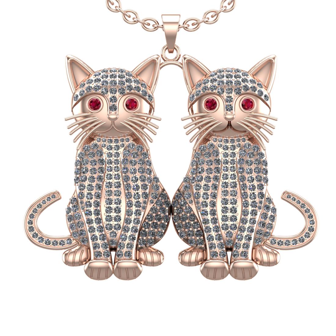 7.10 Ctw VS/SI1 Diamond 14k Rose Gold Creature theme Pandant (ALL DIAMOND A