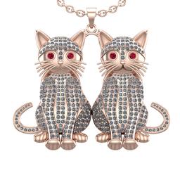 7.10 Ctw VS/SI1 Diamond 14k Rose Gold Creature theme Pandant (ALL DIAMOND A
