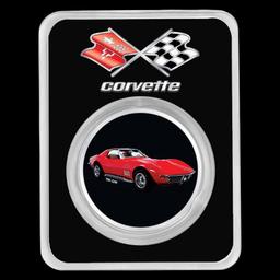 Corvette (1969) Red 1 oz Colorized Silver w/ TEP