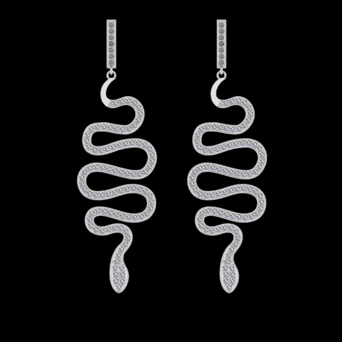 1.52 Ctw VS/SI1 Diamond 10K White Gold Dangling Earrings