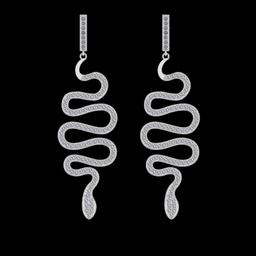 1.52 Ctw VS/SI1 Diamond 10K White Gold Dangling Earrings