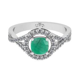 1.65 Ctw VS/SI1 Emerald and Diamond 14k white Gold Engagement Ring (ALL DIA