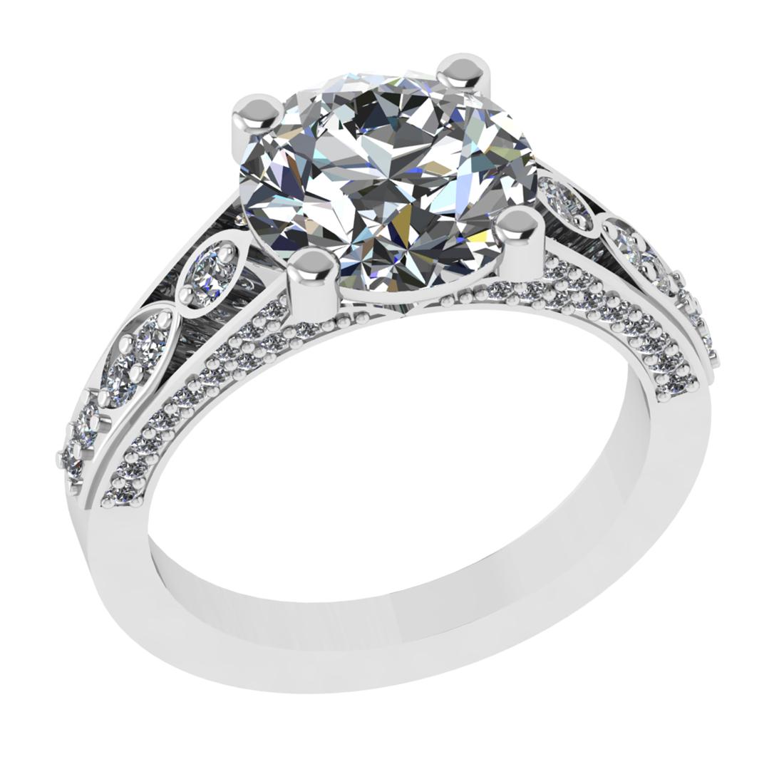 3.47 Ctw VS/SI1 Diamond 14k white Gold Engagement Ring (ALL DIAMOND ARE LAB