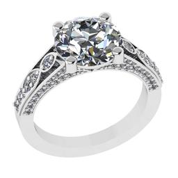 3.47 Ctw VS/SI1 Diamond 14k white Gold Engagement Ring (ALL DIAMOND ARE LAB