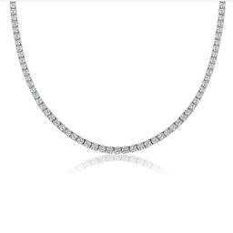 6.68 ctw 14K White Gold 17 inch Basket 4 Prong Tennis  Necklace (LAB-GROWN)