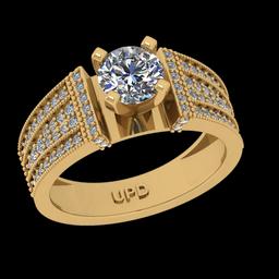 1.26 Ctw VS/SI1 Diamond Prong Set 10k Yellow Gold Engagement Ring( (ALL DIA