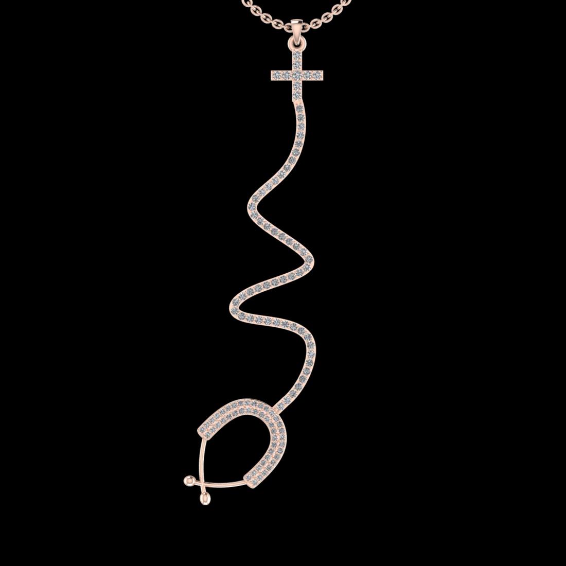 0.87 Ctw VS/SI1 Diamond 10K Rose Gold Veterinary Doctor theme Pendant (ALL