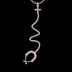 0.87 Ctw VS/SI1 Diamond 10K Rose Gold Veterinary Doctor theme Pendant (ALL