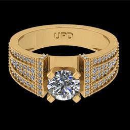 1.26 Ctw VS/SI1 Diamond Prong Set 10k Yellow Gold Engagement Ring( (ALL DIA