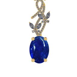 28.72 Ctw SI1/SI2 Tanzanite and Diamond 14k Yellow Gold Pandant (ALL DIAMON