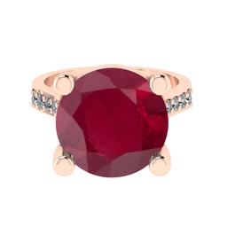 3.25 Ctw VS/SI1 Ruby And Diamond 14k Rose Gold Engagement Ring (ALL DIAMOND