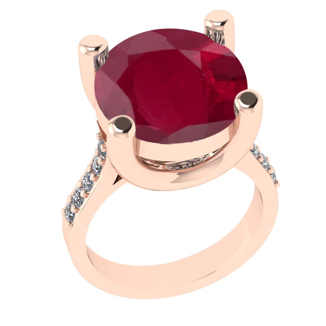 3.25 Ctw VS/SI1 Ruby And Diamond 14k Rose Gold Engagement Ring (ALL DIAMOND
