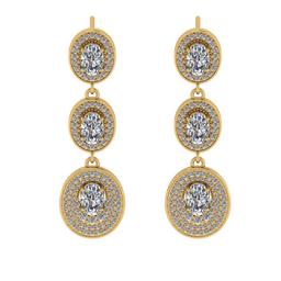 3.93 Ctw VS/SI1 Diamond 10K Yellow Gold Dangle Earrings (ALL DIAMOND ARE LA
