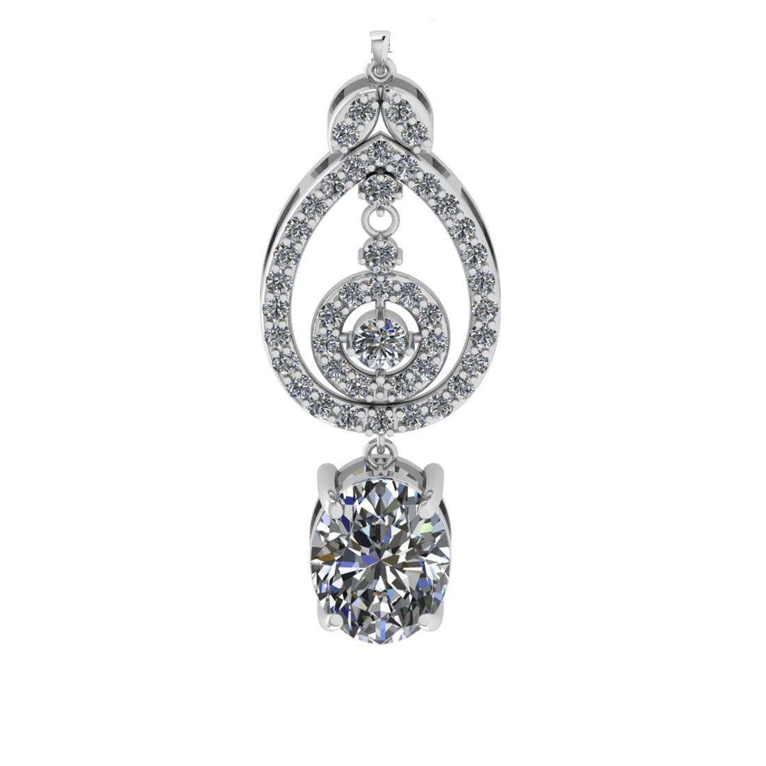 6.87 Ctw VS/SI1 Diamond Prong Set 14K white Gold Pandant (ALL DIAMOND ARE L