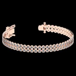 1.50 Ctw VS/SI1 Diamond 14K Rose Gold 2 Row Bracelet (ALL DIAMOND ARE LAB G