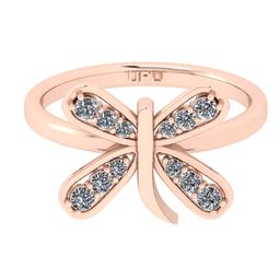 0.30 Ctw SI2/SI1 Diamond Prong Set 14k Rose Gold Engagement Ring (ALL DIAMO