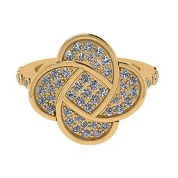 0.89 Ctw SI2/SI1 Diamond Prong Set 14k Yellow Gold Engagement Ring (ALL DIA