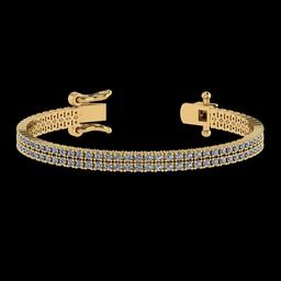 3.48 Ctw VS/SI1 Diamond 14K Yellow Gold 2 Row Bracelet (ALL DIAMOND ARE LAB