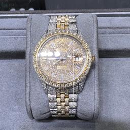 CUSTOM OYSTERPERPETUAL ROLEX DATEJUST 36MM W/12 CTTW DIAMONDS