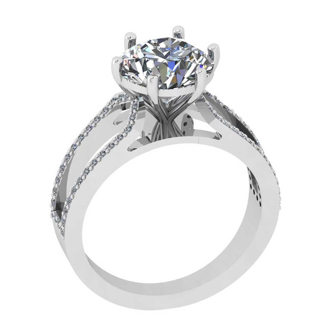 3.05 Ctw SI2/I1 Diamond Style Prong Set 18K White Gold Anniversary Ring
