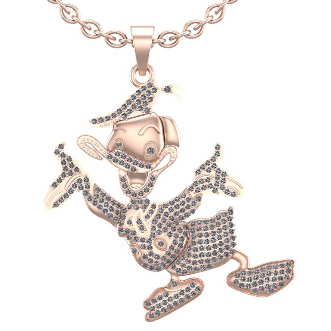 1.60 Ctw VS/SI1 Diamond 10K Rose Gold Hip Hop Style Necklace (ALL DIAMOND A