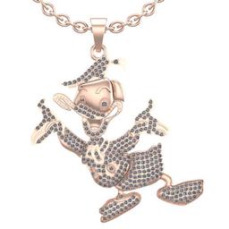 1.60 Ctw VS/SI1 Diamond 10K Rose Gold Hip Hop Style Necklace (ALL DIAMOND A