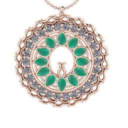 5.86 Ctw VS/SI1 Emerald and Diamond 14k Rose Gold Pandant (ALL DIAMOND ARE