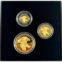 Cook Islands 3 Pc. Gold Proof Set 2021 Legacy Eagle