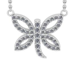 0.63 Ctw SI2/SI1 Diamond Prong Set 14k white Gold Pandant (ALL DIAMOND ARE