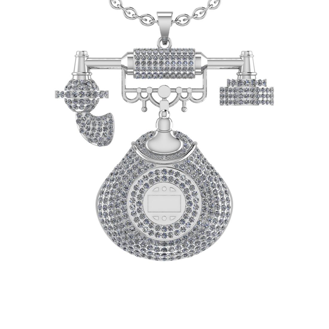 11.99 Ctw VS/SI1 Diamond 14K White Gold Hip Hop theme Pendant Necklace
