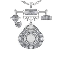 11.99 Ctw VS/SI1 Diamond 14K White Gold Hip Hop theme Pendant Necklace