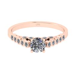 0.80 Ctw SI2/SI1 Diamond 14k Rose Gold Engagement Ring (ALL DIAMOND ARE LAB
