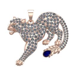6.61 Ctw VS/SI1 Blue Sapphire and Diamond 14k Rose Gold creature theme pant