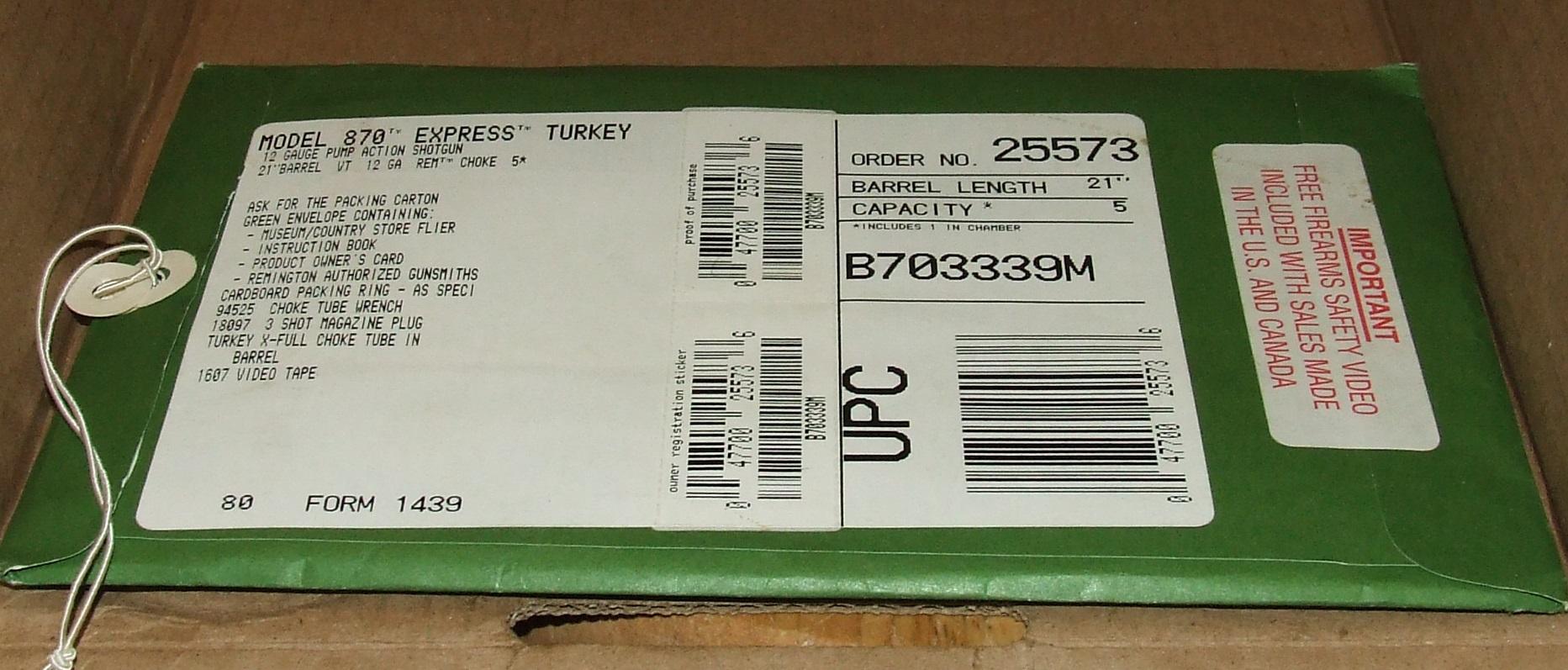 Remington 870 Express Turkey Packet