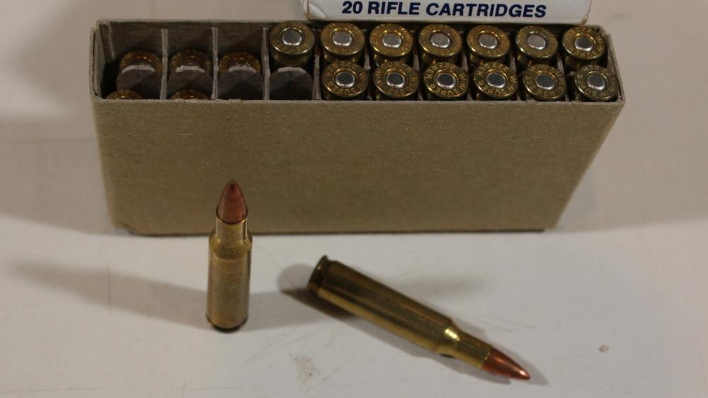 15rnd .222 Remington and empty brass