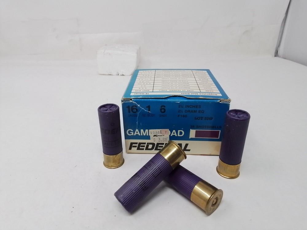 24 rnds Federal Game Load 16ga 2 3/4in 6shot