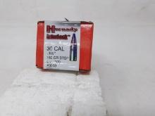 100 ct box Hornady 30cal Interlock 150gr BTSP