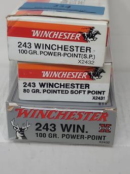 3-20 rnd box Winchester 243 100 gr PSP