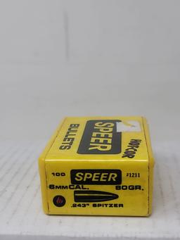 100 pcs Speer 80gr Spitzer 243 bullets