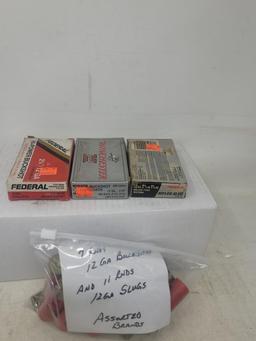 Assorted 12 Ga 3 Boxes 2¾" & 1 Bag Slugs 11 Rnds