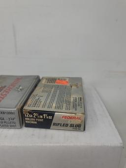 Assorted 12 Ga 3 Boxes 2¾" & 1 Bag Slugs 11 Rnds