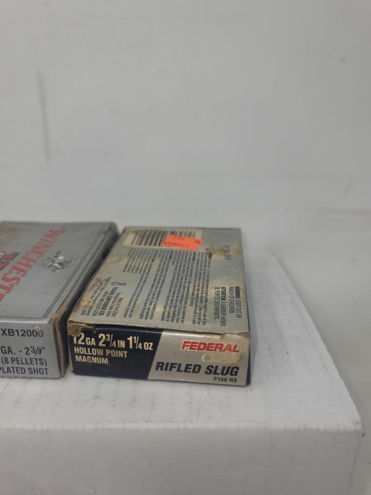 Assorted 12 Ga 3 Boxes 2¾" & 1 Bag Slugs 11 Rnds