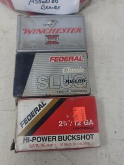 Assorted 12 Ga 3 Boxes 2¾" & 1 Bag Slugs 11 Rnds