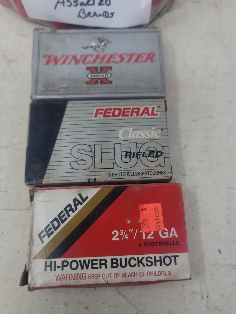 Assorted 12 Ga 3 Boxes 2¾" & 1 Bag Slugs 11 Rnds