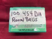 100 Hornady .454 Dia. Lead Round Balls-Muzzleloading