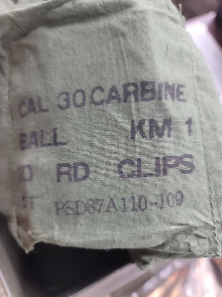 1080 rnds 30 cal carbine on 10 rnd clips in bandoliers