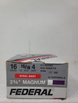 16 Rounds Federal 16ga  4 Shot