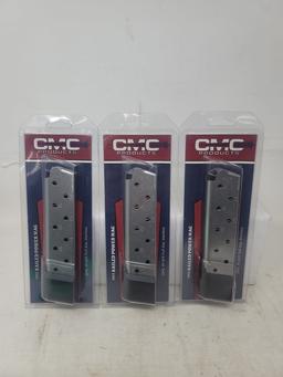3-10 rnd Stainless CMC 45acp magazines